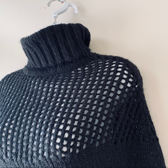 🇫🇷 CÔTÉ FEMME/ LA REDOUTE warm black poncho OS - Picture 4 of 6